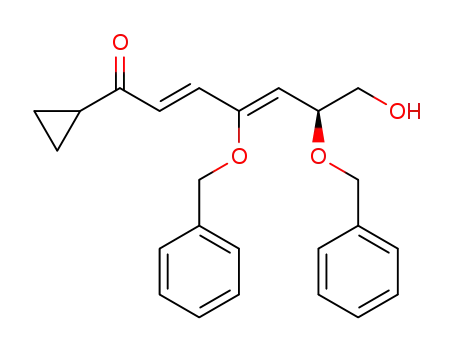 Molecular Structure of 1569484-09-8 ((S,2E,4Z)-4,6-bis(benzyloxy)-1-cyclopropyl-7-hydroxyhepta-2,4-dien-1-one)