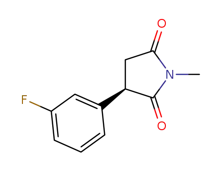 Molecular Structure of 1314427-25-2 ((R)-3-(3-fluorophenyl)-1-methylpyrrolidine-2,5-dione)
