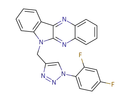 Molecular Structure of 1416261-14-7 (6-((1-(2,4-difluorophenyl)-1H-1,2,3-triazol-4-yl)methyl)-6H-indolo[2,3-b]quinoxaline)
