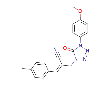 Molecular Structure of 1415645-84-9 ((Z)-2-((4-(4-methoxyphenyl)-5-oxo-4,5-dihydro-1H-tetrazol-1-yl)methyl)-3-p-tolylacrylonitrile)