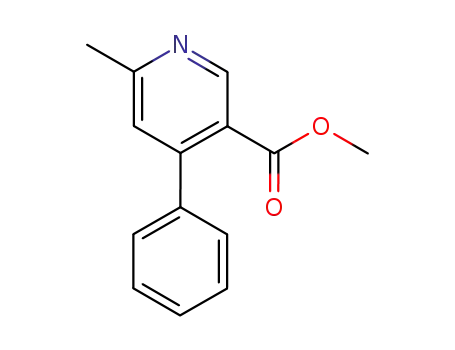 Molecular Structure of 143806-23-9 (3-Pyridinecarboxylic acid, 6-methyl-4-phenyl-, methyl ester)
