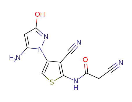 N-(4-(5-amino-3-hydroxy-1H-pyrazol-1-yl)-3-cyanothiophen-2-yl)-2-cyano-acetamide