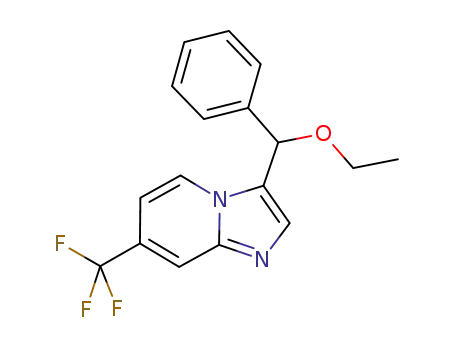 Molecular Structure of 1508296-88-5 (3-(ethoxy(phenyl)methyl)-7-(trifluoromethyl)imidazo[1,2-a]pyridine)