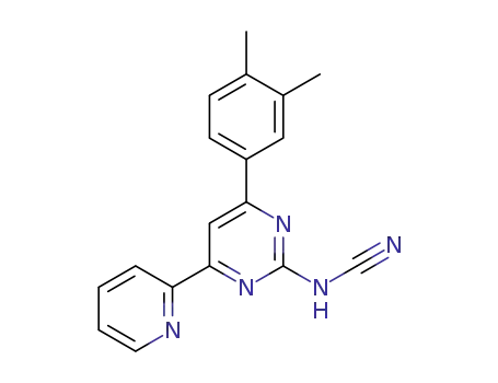 Molecular Structure of 1391405-52-9 (N-(4-(3,4-dimethylphenyl)-6-(pyridin-2-yl)pyrimidin-2-yl)cyanamide)