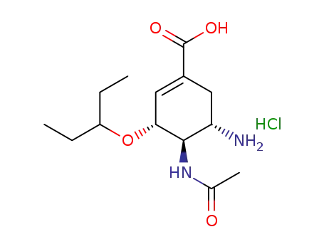 Molecular Structure of 1415963-60-8 (OseltaMivir Acid Hydrochloride)