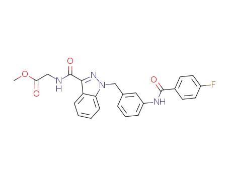 methyl 2-(1-(3-(4-fluorobenzamido)benzyl)-1H-indazole-3-carboxamido)acetate
