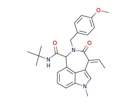(E)-N-tert-butyl-3-ethylidene-5-(4-methoxybenzyl)-1-methyl-4-oxo-3,4,5,6-tetrahydro-1H-azepino[5,4,3-cd]indole-6-carboxamide