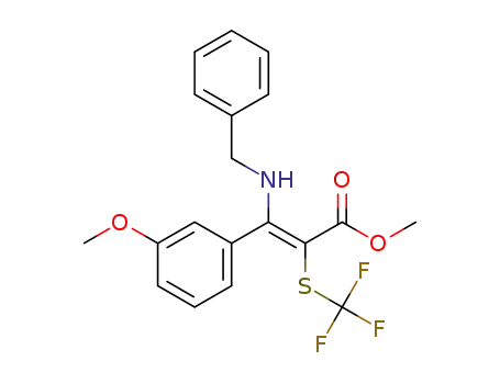 (E)-methyl 3-(benzylamino)-3-(3-methoxyphenyl)-2-((trifluoromethyl)thio)acrylate