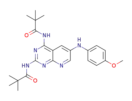 Molecular Structure of 1436870-07-3 (N,N′-(6-[(4-methoxyphenyl)amino]pyrido[2,3-d]pyrimidine-2,4-diyl)bis(2,2-dimethylpropanamide))