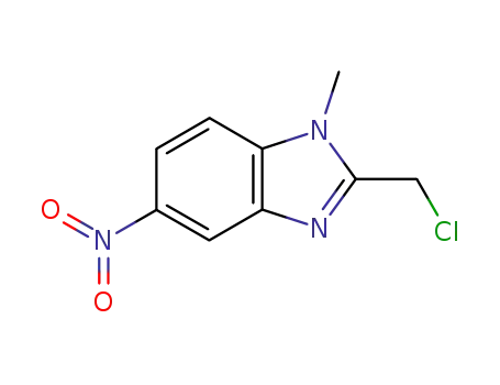 Molecular Structure of 20443-39-4 (2-(Chloromethyl)-1-methyl-5-nitro-1H-1,3-benzodiazole)