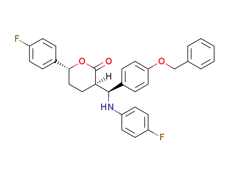 (1'S,3R,6R)-3-[(4-benzyloxyphenyl)-(4-fluorophenylamino)-methyl]-6-(4-fluorophenyl)-tetrahydro-2H-pyran-2-one
