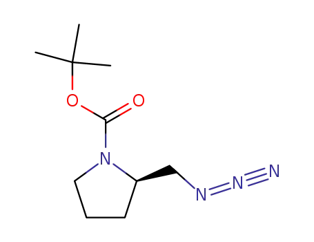 Molecular Structure of 259537-91-2 (tert-Butyl (R)-2-(azidomethyl)-1-pyrrolidinecarboxylate)