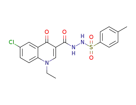 Molecular Structure of 1456629-64-3 (6-chloro-1-ethyl-4-oxo-1,4-dihydro-3-[1-oxo-2-hydrazino-3-{p-toluenesulfon}]quinoline)