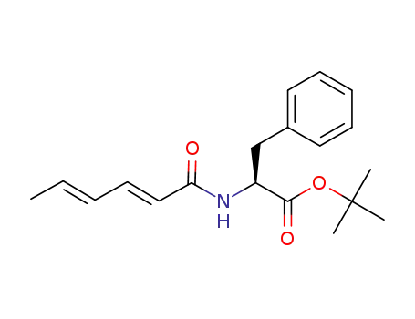 Molecular Structure of 1537179-02-4 ((S)-tert-butyl-2-((2E,4E)-hexa-2,4-dienamido)-3-phenylpropanoate)