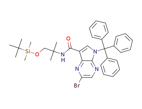 2-bromo-N-(1-(tert-butyldimethylsilyloxy)-2-methylpropan-2-yl)-5-trityl-5H-pyrrolo[3,2-b]pyrazine-7-carboxamide