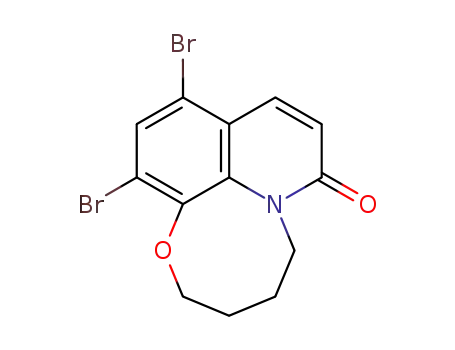 Molecular Structure of 1026668-09-6 (1,3-dibromo-7,8,9,10-tetrahydro-11-oxa-6a-azoniacycloocta[de]naphthalen-6-one)