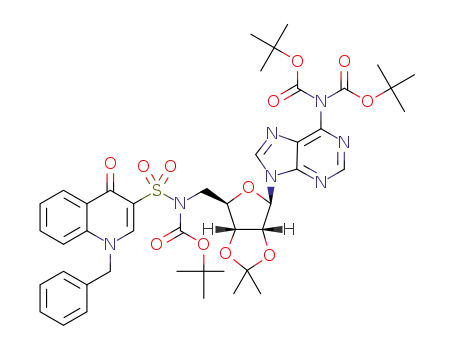 N<sup>6</sup>,N<sup>6</sup>-bis(tert-Butoxycarbonyl)-5′-amino-5′-N-(tert-butoxycarbonyl)-5′-N-[(1-benzylquinol-4-on-3-yl)sulfonyl]-5′-deoxy-2′,3′-Oisopropylideneadenosine