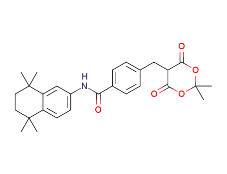 Molecular Structure of 1417444-30-4 (5-[4-[(5,6,7,8-tetrahydro-5,5,8,8-tetramethyl-2-naphthyl)carbamoyl]benzyl]-2,2-dimethyl-1,3-dioxane-4,6-dione)