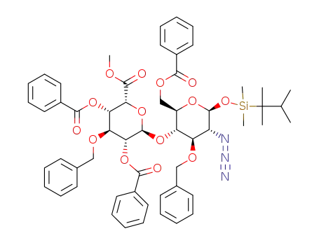 dimethylthexylsilyl 2-azido-6-O-benzoyl-3-O-benzyl-2-deoxy-4-O-(methyl (3-O-benzyl-2,4-di-O-levulinoyl-α-L-idopyranosyl)uronate)-D-glucopyranose