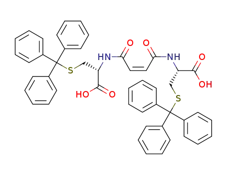 Molecular Structure of 1446417-12-4 ((R)-2-((Z)-4-(((R)-1-carboxy-2-(tritylthio)ethyl)amino)-4-oxobut-2-enamido)-3-(tritylthio)propanoic acid)