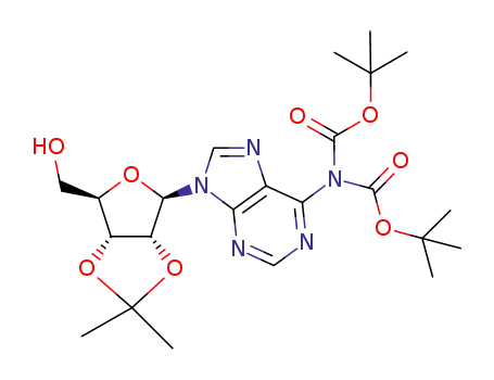 Molecular Structure of 1152172-19-4 (Adenosine, N,N-bis[(1,1-diMethylethoxy)carbonyl]-2',3'-O-(1-Methylethylidene)-)