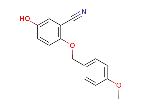 Molecular Structure of 1434804-25-7 (2-(4-methoxybenzyloxy)-5-hydroxybenzonitrile)
