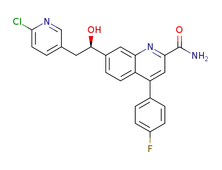 7-[2-(6-chloropyridin-3-yl)-(1R)-1-hydroxyethyl]-4-(4-fluorophenyl)quinoline-2-carboxamide