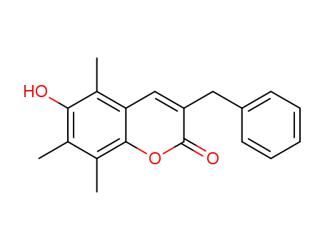 Molecular Structure of 1439930-33-2 (3-benzyl-6-hydroxy-5,7,8-trimethyl-2H-chromen-2-one)