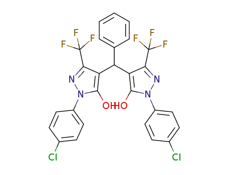 1-(4-chlorophenyl)-4-((1-(4-chlorophenyl)-3-(trifluoromethyl)-5-hydroxy-1H-pyrazol-4-yl)(phenyl)methyl)-3-(trifluoromethyl)-1H-pyrazol-5-ol