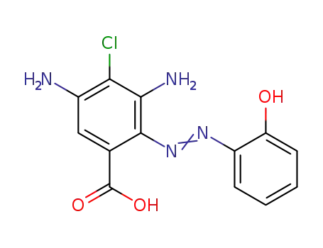 Molecular Structure of 1426244-74-7 (3,5-diamino-4-chloro-2-(2-hydroxyphenyl)diazenylbenzoic acid)