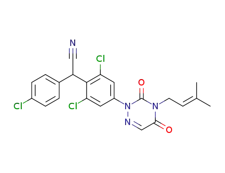 2-(4-chlorophenyl)-2-(2,6-dichloro-4-(4-(3-methylbut-2-enyl)-3,5-dioxo-4,5-dihydro-1,2,4-triazin-2(3H)-yl)phenyl)acetonitrile