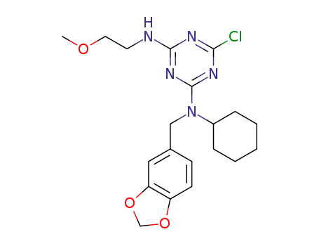 N-(1,3-benzodioxol-5-ylmethyl)-6-chloro-N-cyclohexyl-N'-(2-methoxyethyl)-1,3,5-triazine-2,4-diamine
