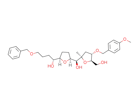 (R)-4-(benzyloxy)-1-((2R,5S)-5-((S)-hydroxy((2R,4S,5R)-5-(hydroxymethyl)-4-((4-methoxybenzyl)oxy)-2-methyltetrahydrofuran-2-yl)methyl)tetrahydrofuran-2-yl)butan-1-ol