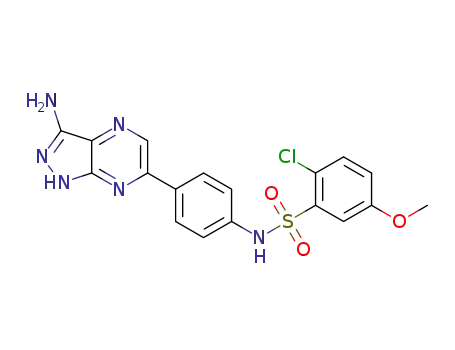 N-[4-(3-amino-1H-pyrazolo[3,4-b]pyrazin-6-yl) phenyl]-2-chloro-5-methoxy-benzenesulfonamide