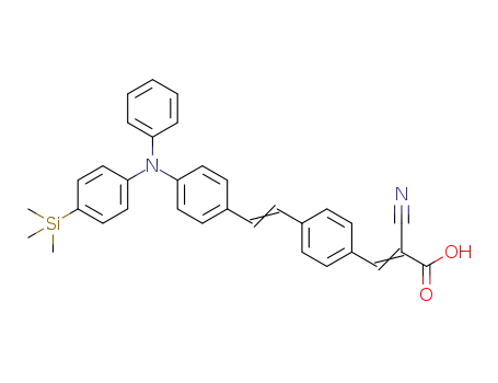 N-((4-trimethylsilyl)phenyl)-N-phenyl-4-((4-aminostyryl)-2-cyano)-3-phenylacrylic acid
