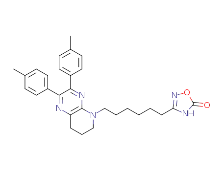 3-(6-(2,3-di-p-tolyl-7,8-dihydropyrido[2,3-b]pyrazin-5(6H)-yl)hexyl)-1,2,4-oxadiazol-5(4H)-one