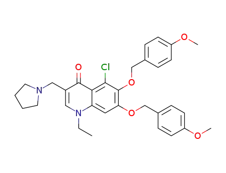 5-chloro-1-ethyl-6,7-bis((4-methoxybenzyl)oxy)-3-(pyrrolidin-1-ylmethyl)quinolin-4(1H)-one