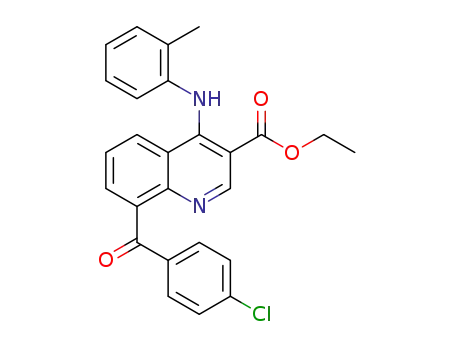 Molecular Structure of 170152-23-5 (ethyl 8-(4-chlorobenzoyl)-4-(o-tolylamino)quinoline-3-carboxylate)