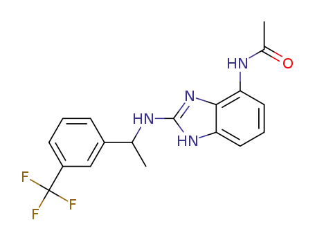 Molecular Structure of 1446770-50-8 (N-[2-({1-[3-(trifluoromethyl)phenyl]ethyl}amino)-1H-benzimidazol-4-yl]acetamide)
