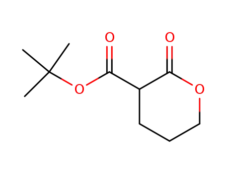 Molecular Structure of 153851-13-9 (2H-Pyran-3-carboxylic acid, tetrahydro-2-oxo-, 1,1-dimethylethyl ester)