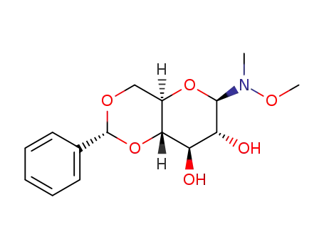 Molecular Structure of 1269490-06-3 (N,O-dimethyl-N-(4,6-O-benzylidene-β-D-glucopyranosyl)hydroxylamine)