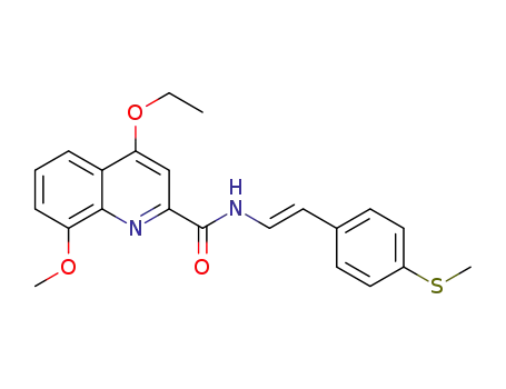 (E)-4-ethoxy-8-methoxy-N-(4-(methylthio)styryl)quinoline-2-carboxamide