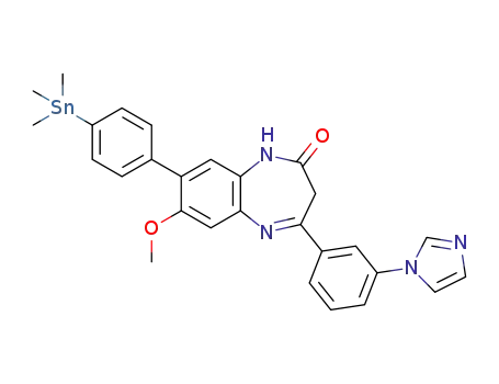 4-[3’-(1''H-imidazol-1''-yl)phenyl]-7-methoxy-8-(4'''-(trimethylstannyl)phenyl)-2,3-dihydro-1H-1,5-benzodiazepin-2-one