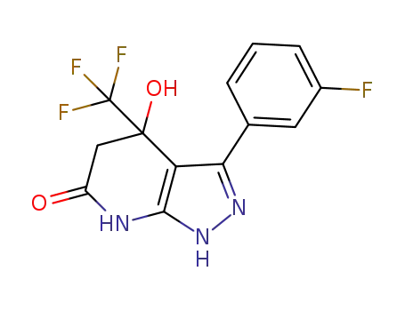 3-(3-fluoro-phenyl)-4-hydroxy-4-trifluoromethyl-1,4,5,7-tetrahydro-pyrazolo[3,4-b]pyridin-6-one