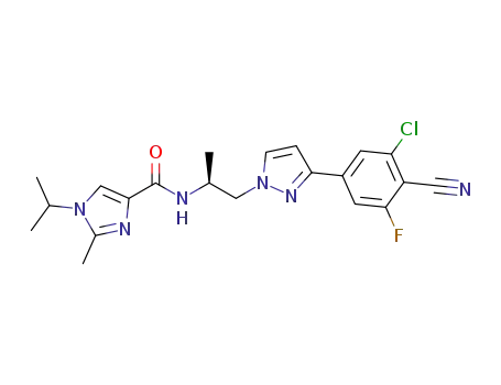 (S)-N-(1-(3-(3-Chloro-4-cyano-5-fluorophenyl)-1H-pyrazol-1-yl)-propan-2-yl)-1-isopropyl-2-methyl-1H-imidazole-4-carboxamide