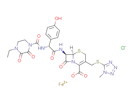 Molecular Structure of 1448807-93-9 (C<sub>25</sub>H<sub>26</sub>N<sub>9</sub>O<sub>8</sub>S<sub>2</sub><sup>(1-)</sup>*Fe<sup>(2+)</sup>*Cl<sup>(1-)</sup>)