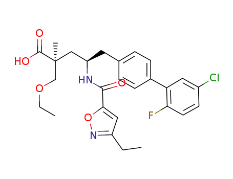 (2S,4R)-5-(5'-chloro-2'-fluorobiphenyl-4-yl)-2-ethoxymethyl-4-[(3-ethylisoxazole-5-carbonyl)amino]-2-methylpentanoic acid