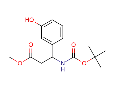 Molecular Structure of 1423134-61-5 (Methyl 3-(Boc-aMino)-3-(3-hydroxyphenyl)propanoate)