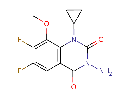 Molecular Structure of 351368-41-7 (3-amino-1-cyclopropyl-6,7-difluoro-8-methoxy-1H-quinazoline-2,4-dione)