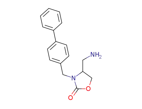 Molecular Structure of 1433045-06-7 (4-(aminomethyl)-3-(3-biphenyl-4-ylmethyl)oxazolidin-2-one)